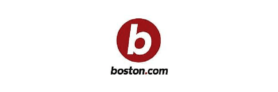 Logo of boston.com featuring a stylized lowercase "b" in a red circle.