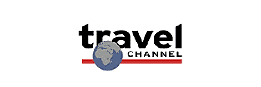 Logo of the Travel Channel featuring the word "travel" and an image of the Earth.
