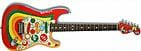 brightly colored guitar