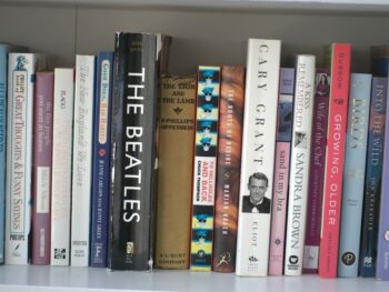 Several books on shelf